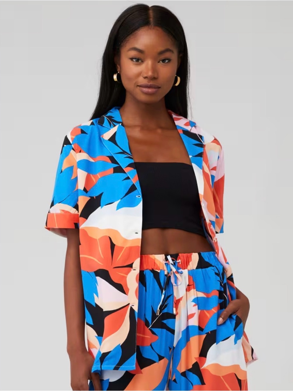 MINKPINK Lukas button up tropical print shirt - size XL